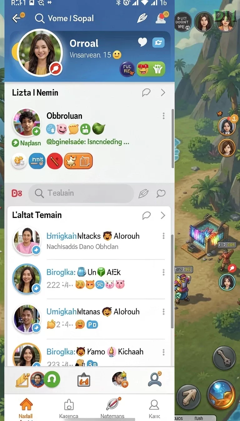 Cuplikan layar INOVA77 — aktivitas