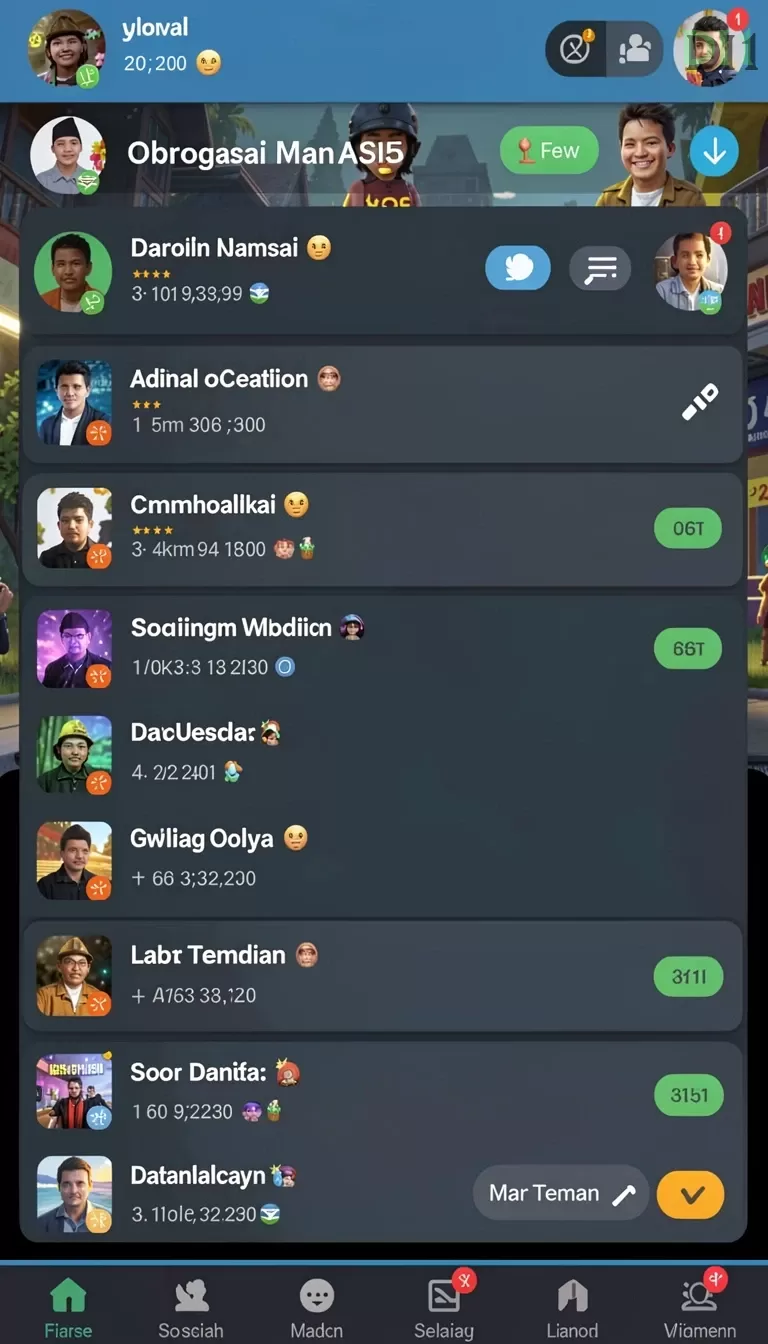Cuplikan layar 234E — menu navigasi